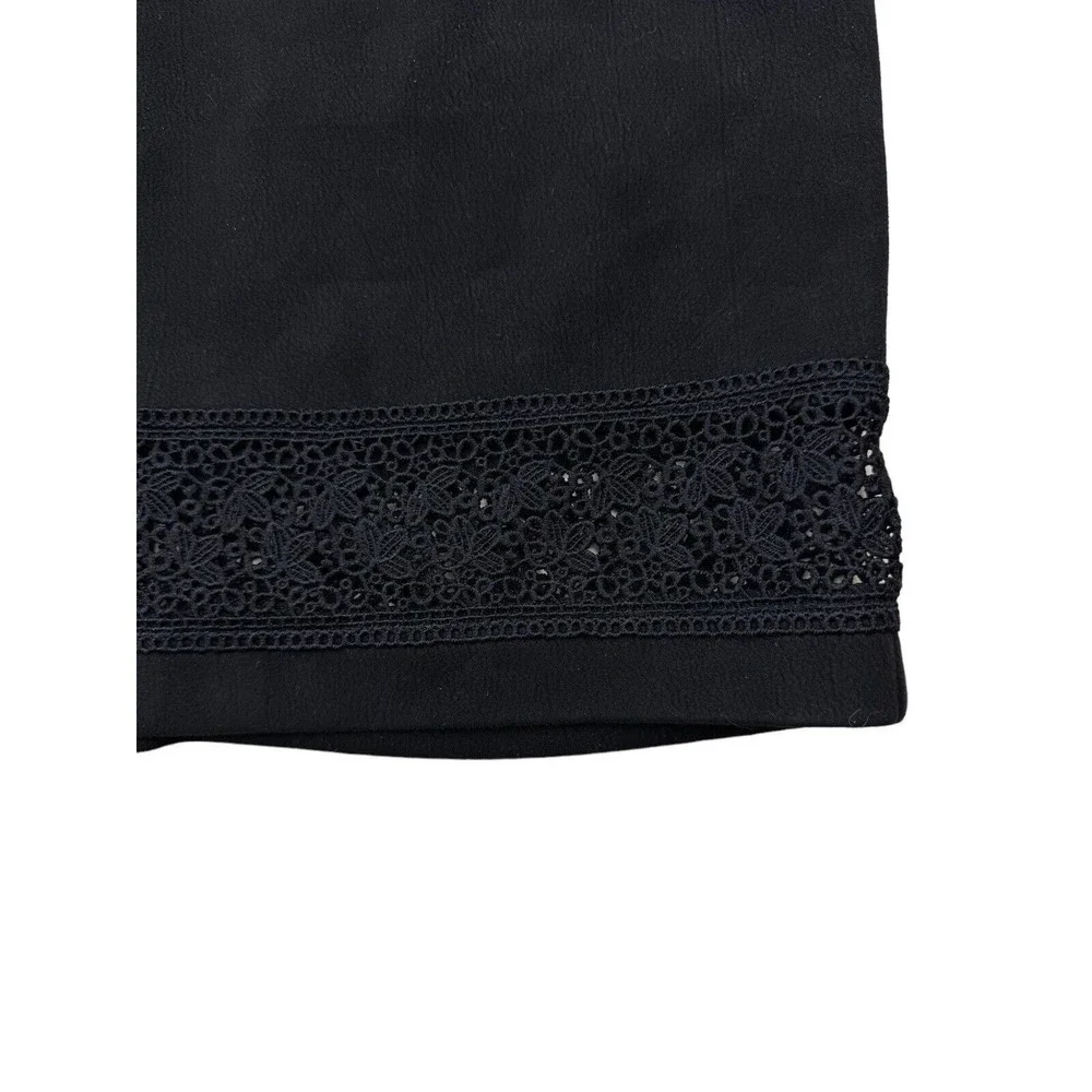 Lane Bryant Women size 20 Black Pencil‎ cut Suede Skirts Lace Crochet Hem Trim